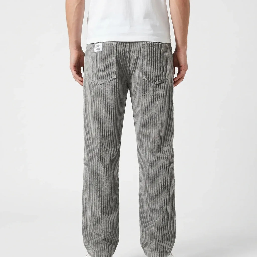 Pantalones de pana para hombre con cintura elástica