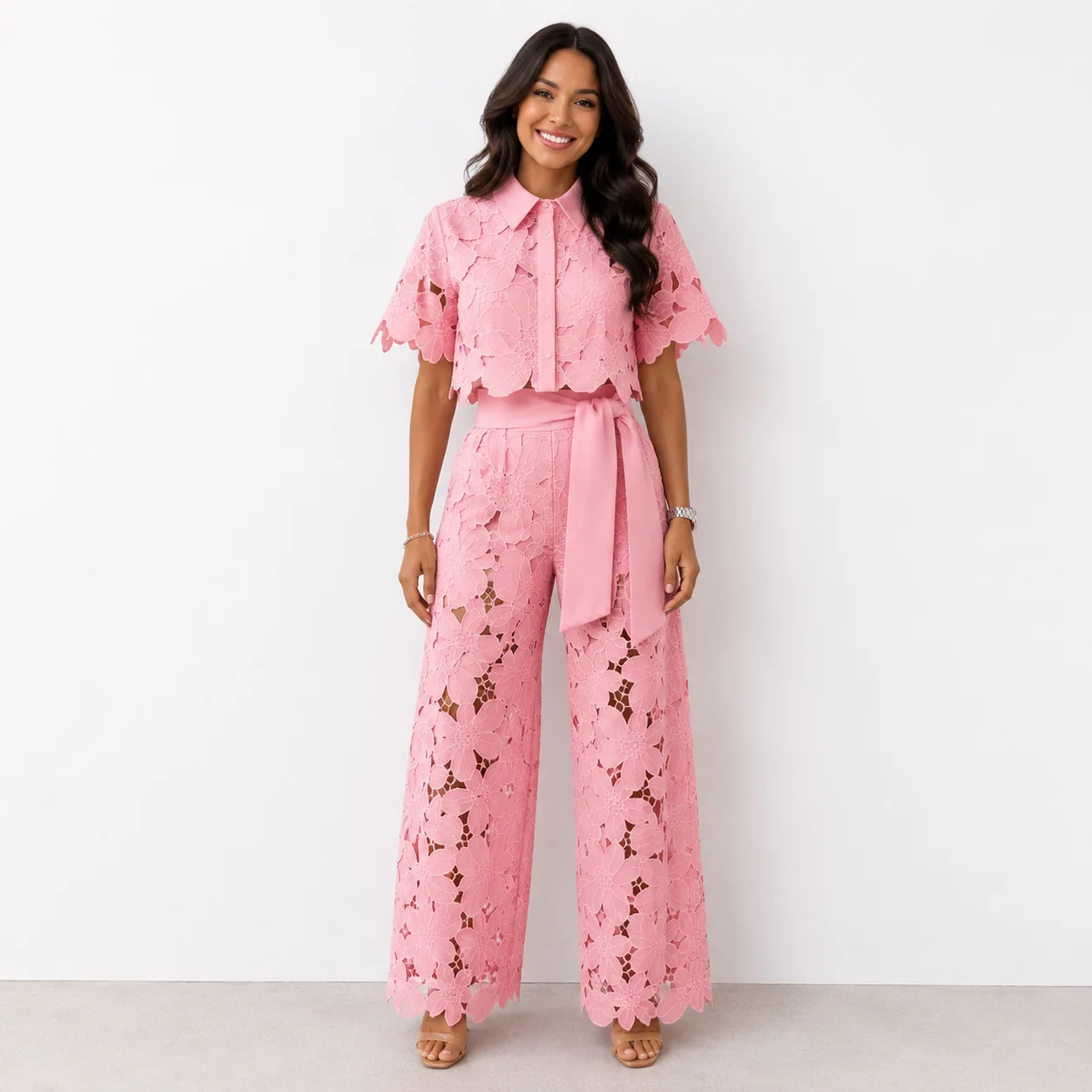 Lorena Conjunto De Encaje Floral
