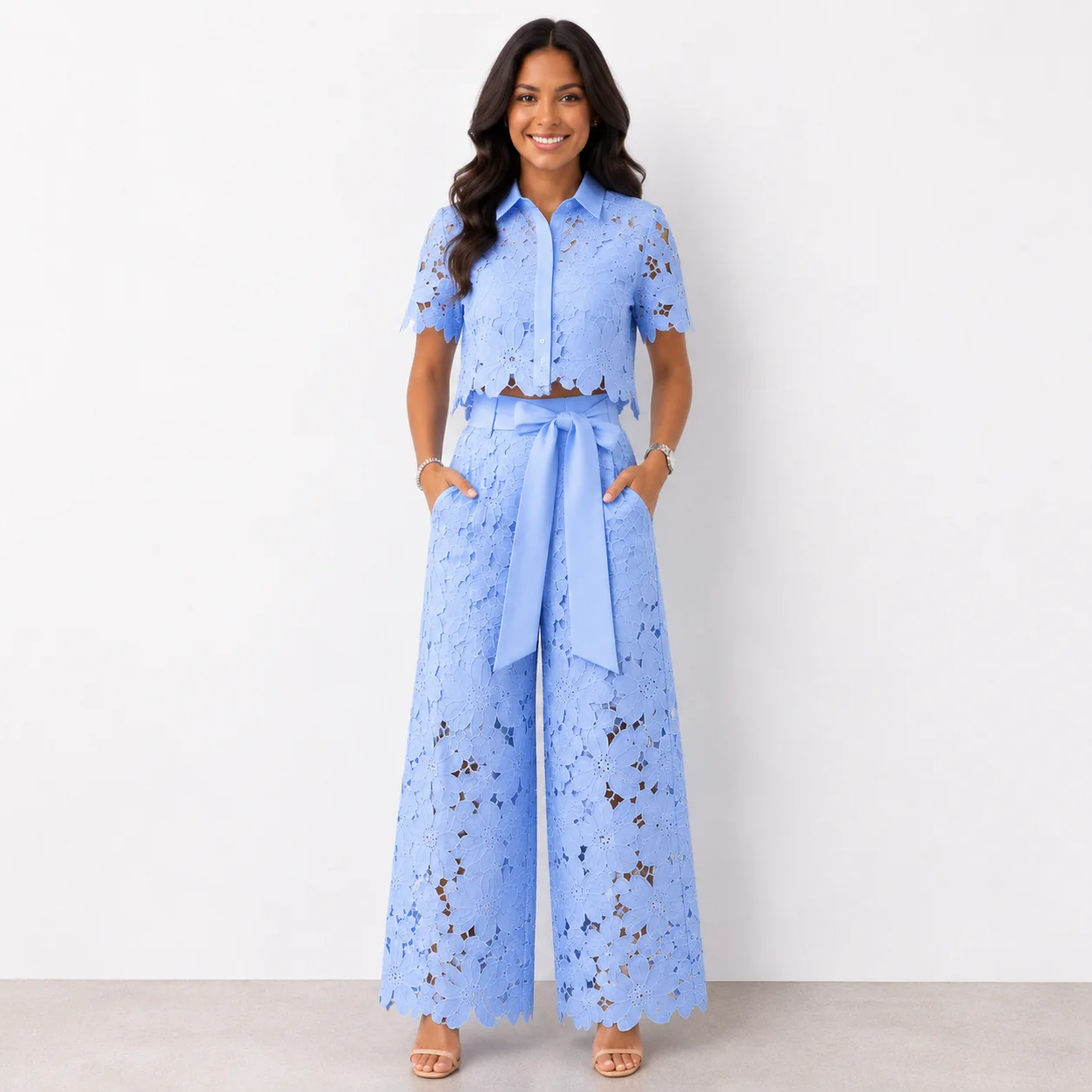 Lorena Conjunto De Encaje Floral