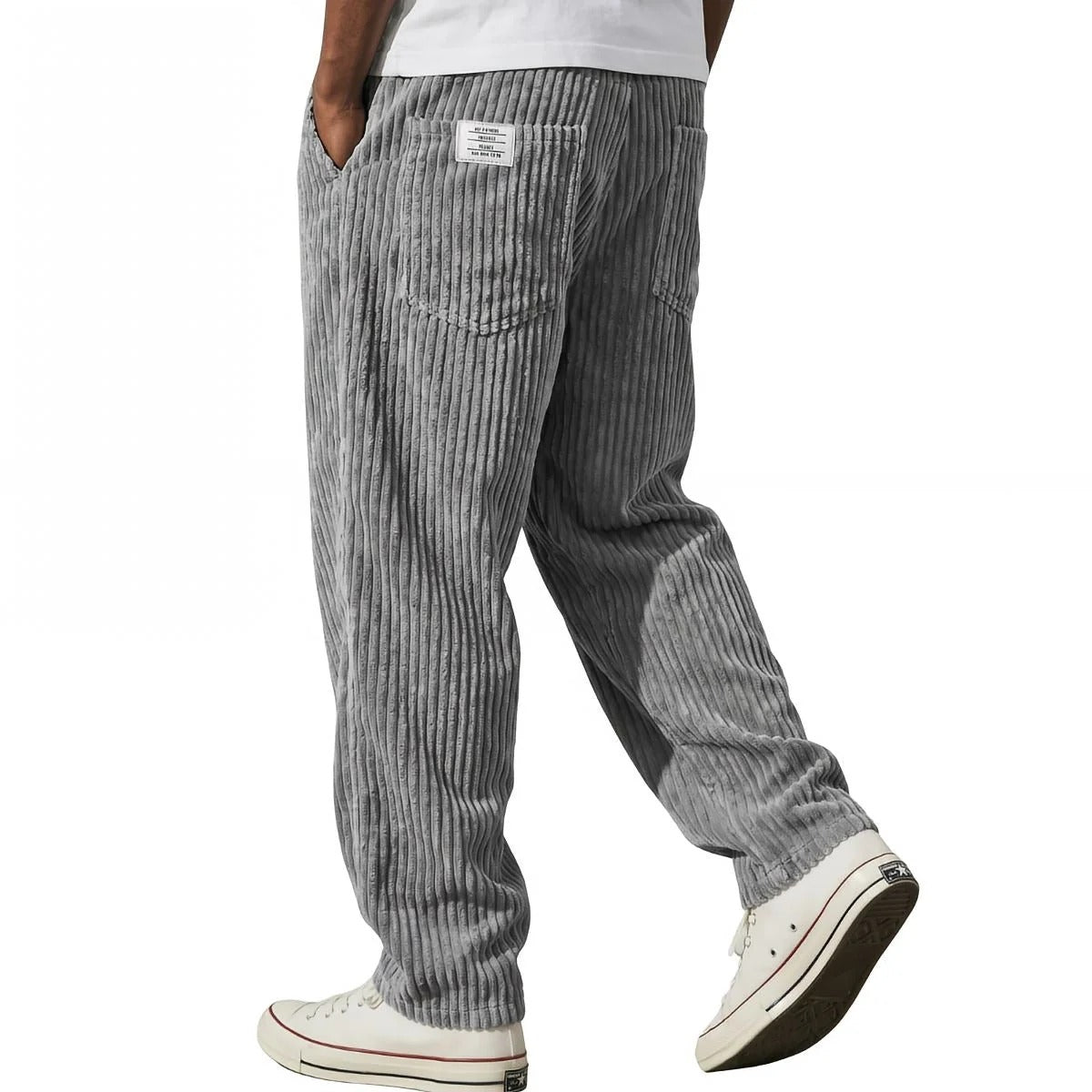 Pantalones de pana para hombre con cintura elástica