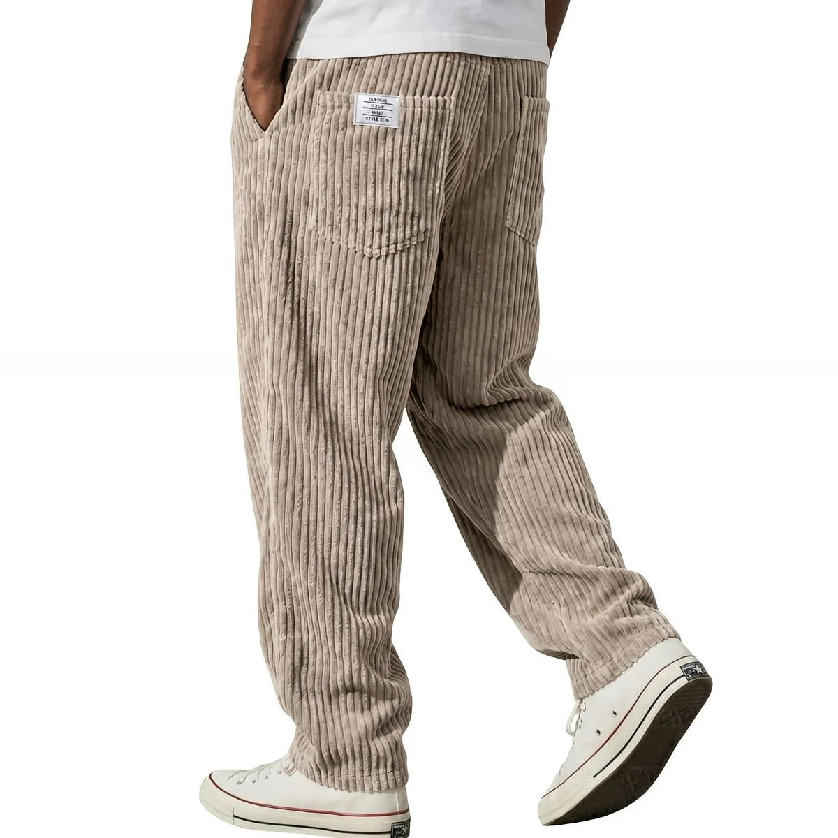 Pantalones de pana para hombre con cintura elástica