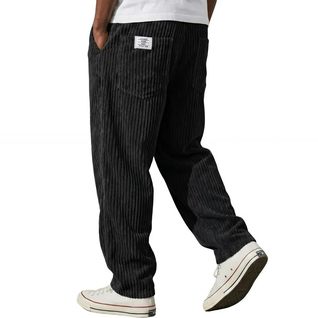 Pantalones de pana para hombre con cintura elástica