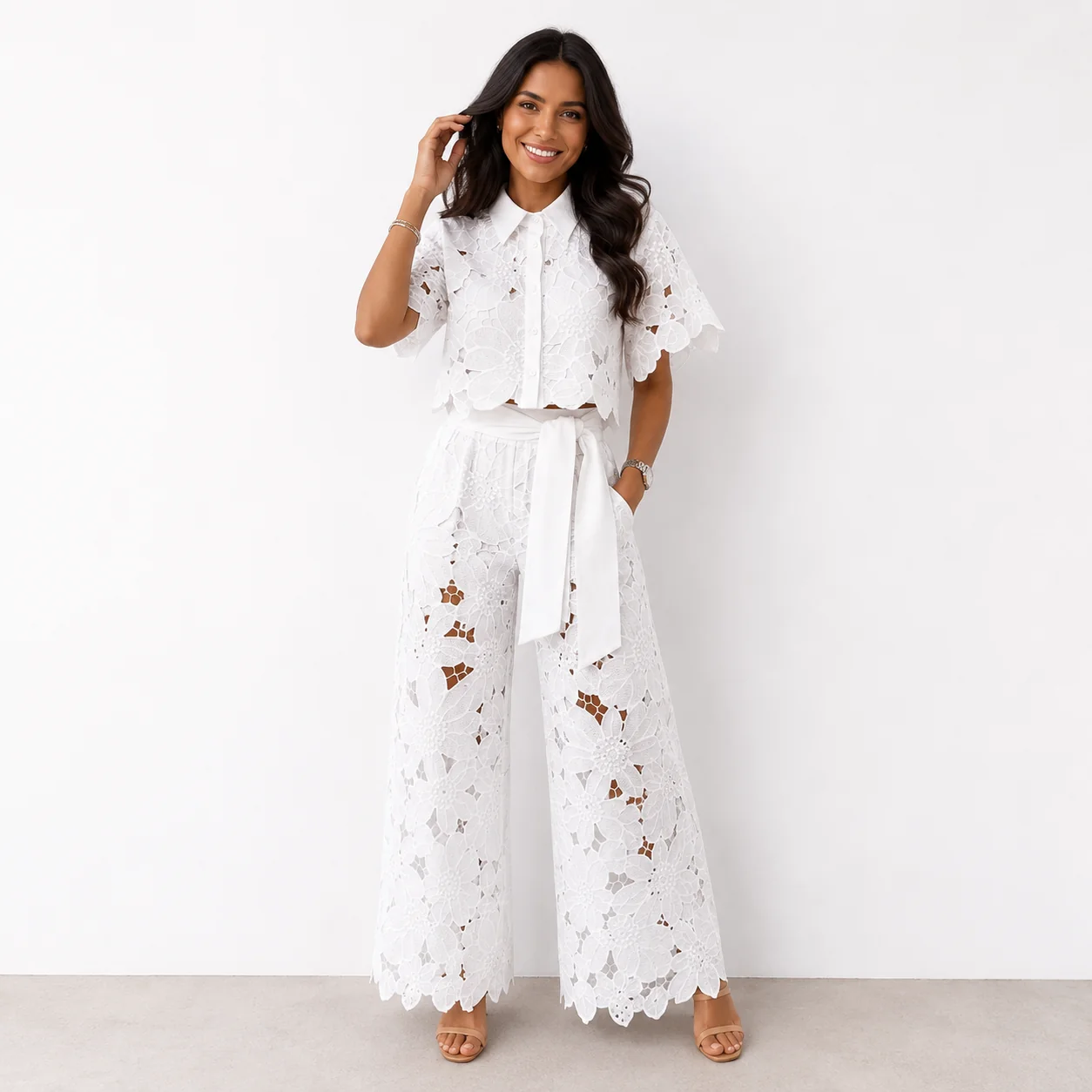 Lorena Conjunto De Encaje Floral