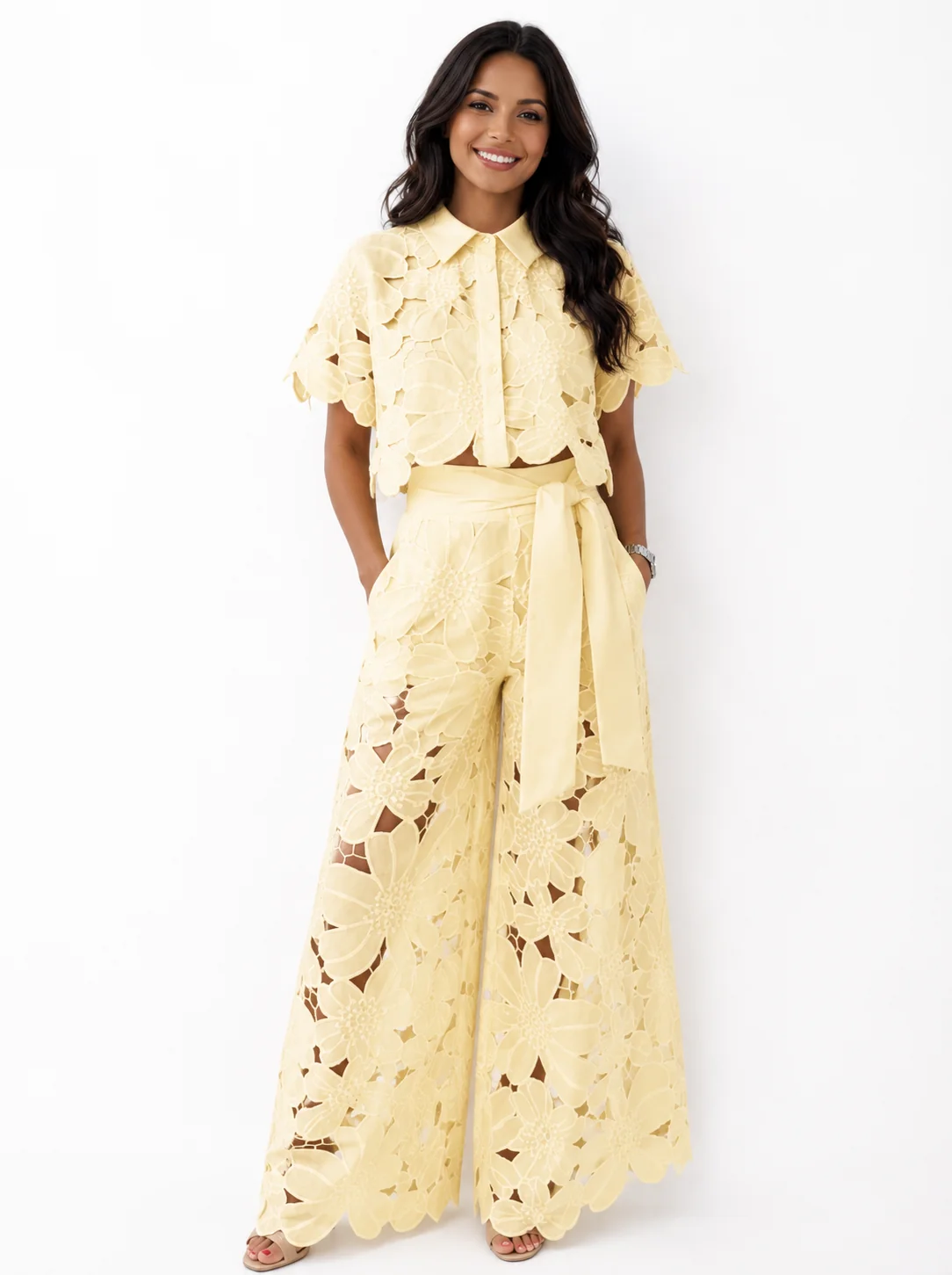 Lorena Conjunto De Encaje Floral