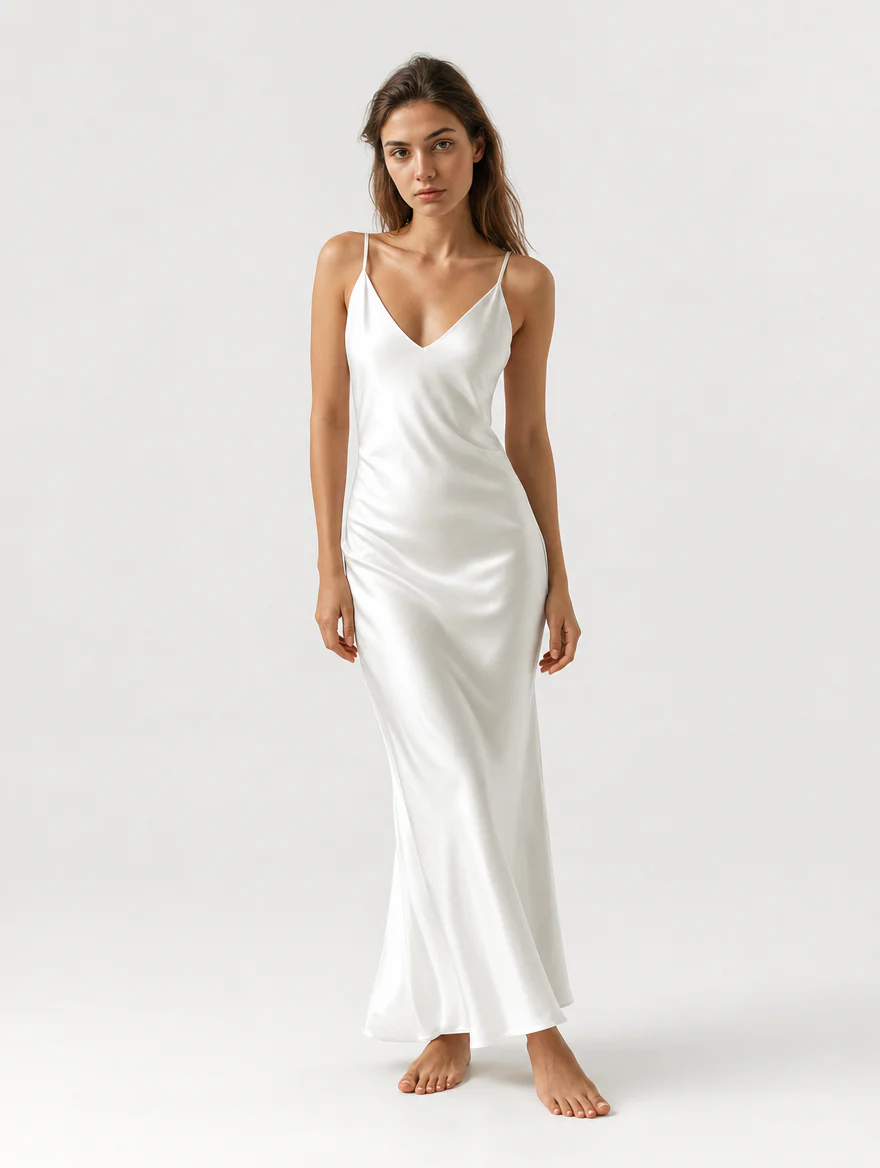 Vestido Elsa Satinado – Escote en V