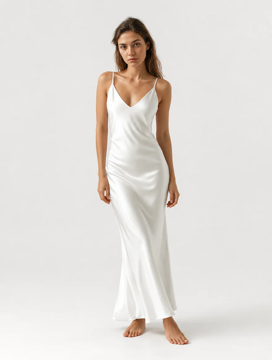 Vestido Elsa Satinado – Escote en V